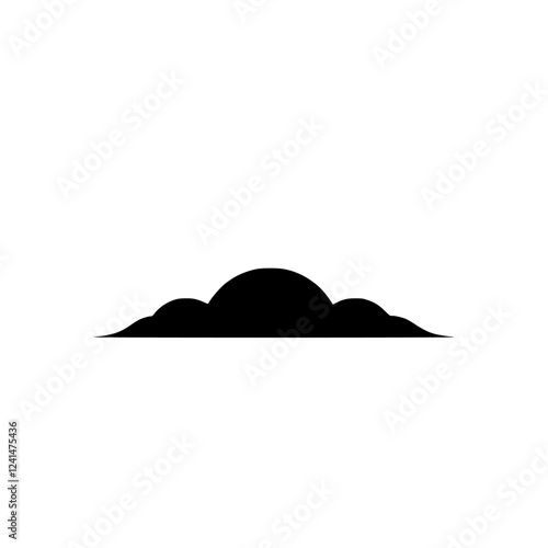 Cloud Silhouette: A Simple Vector Graphic of a Cloud against a White Background