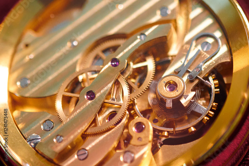 Photos Intricate craftsmanship of a mechanical watch showcased in stunning close-up det
