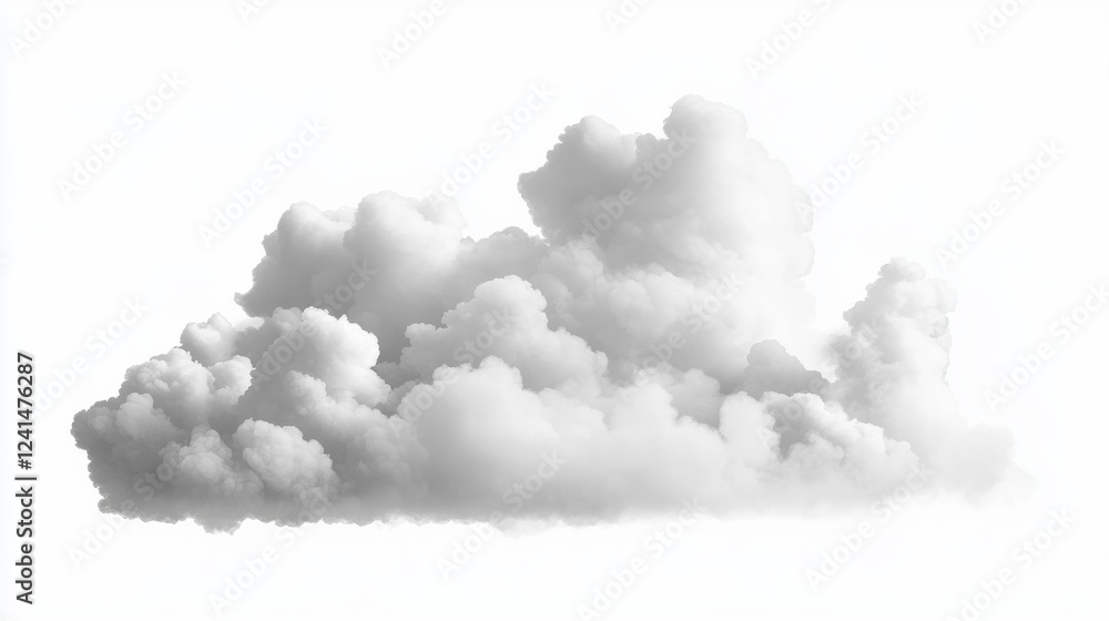 Soft and Fluffy White Cloud Isolated on Bright Background Soft and Fluffy White Cloud Isolated on Bright Background