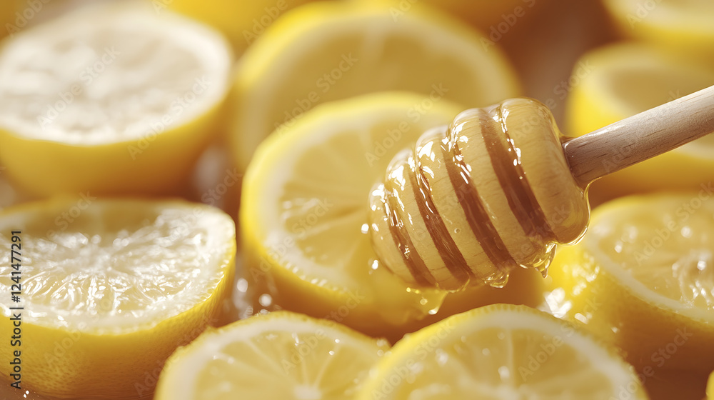 Honey used to sweeten a batch of homemade lemon bars for a zesty dessert. Honey used to sweeten a batch of homemade lemon bars for a zesty dessert.