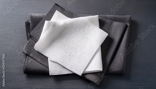 dishcloth with paper serviette mockup