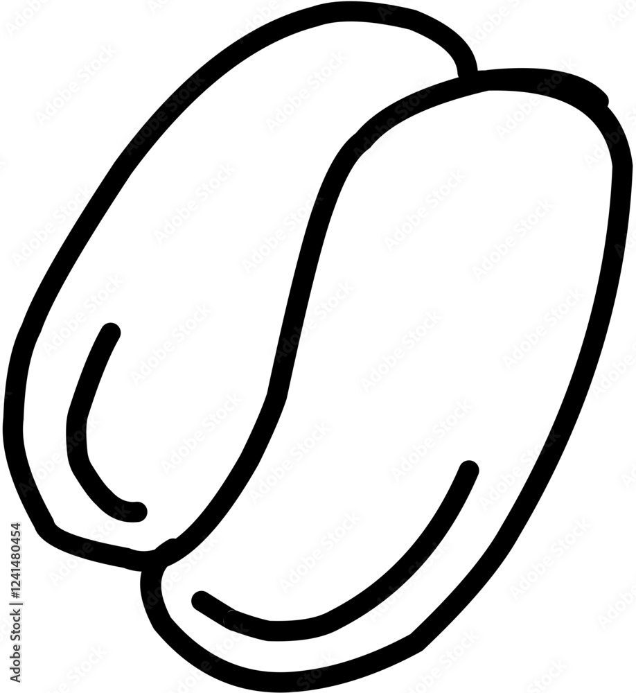 Coffee. Hand drawn vector isolated doodles. Bean Coffee. Hand drawn vector isolated doodles. Bean