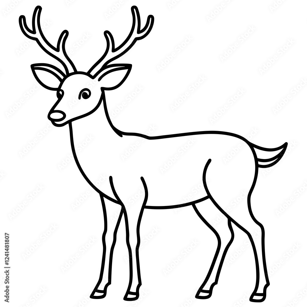 Minimalist Deer Line Art Vector Design Minimalist Deer Line Art Vector Design