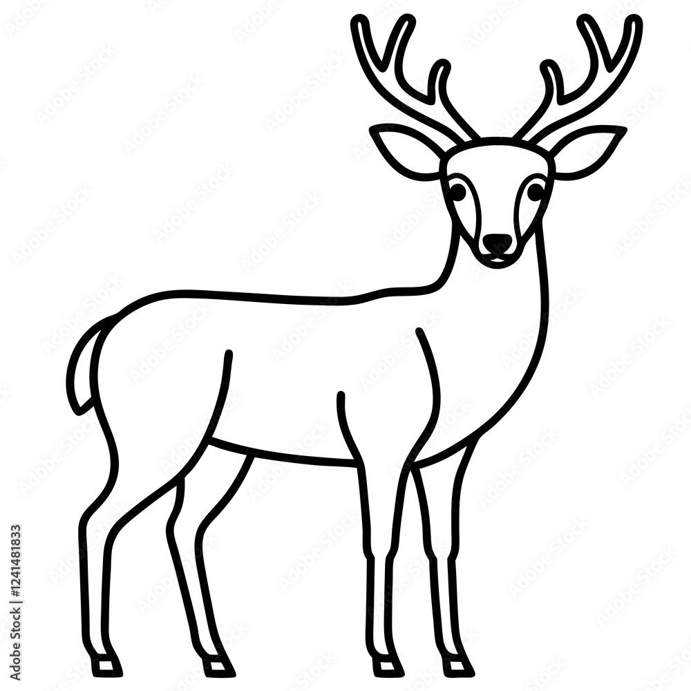 Minimalist Deer Line Art Vector Design Minimalist Deer Line Art Vector Design