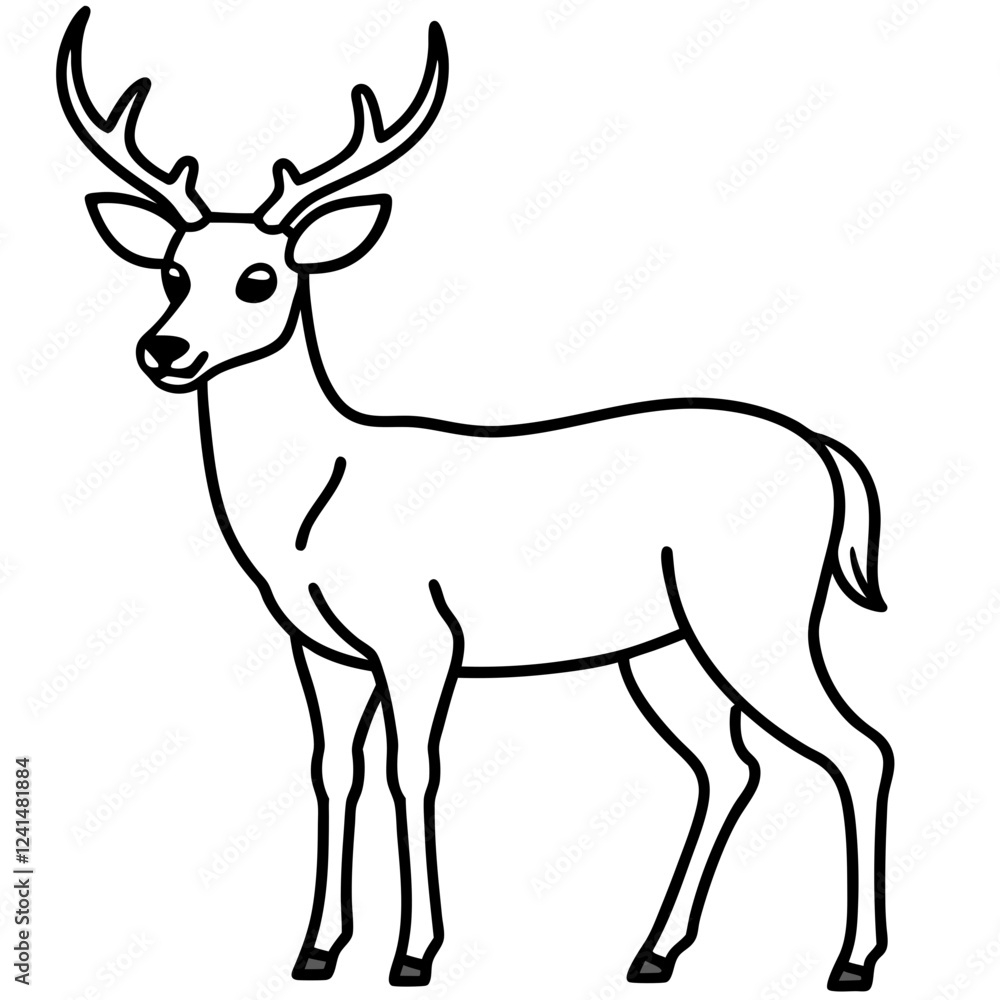 Minimalist Deer Line Art Vector Design Minimalist Deer Line Art Vector Design
