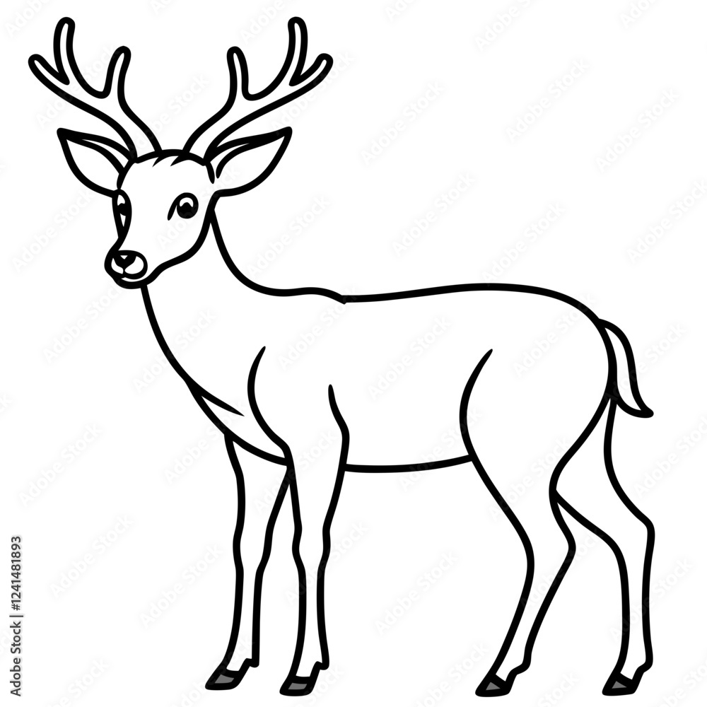 Minimalist Deer Line Art Vector Design Minimalist Deer Line Art Vector Design