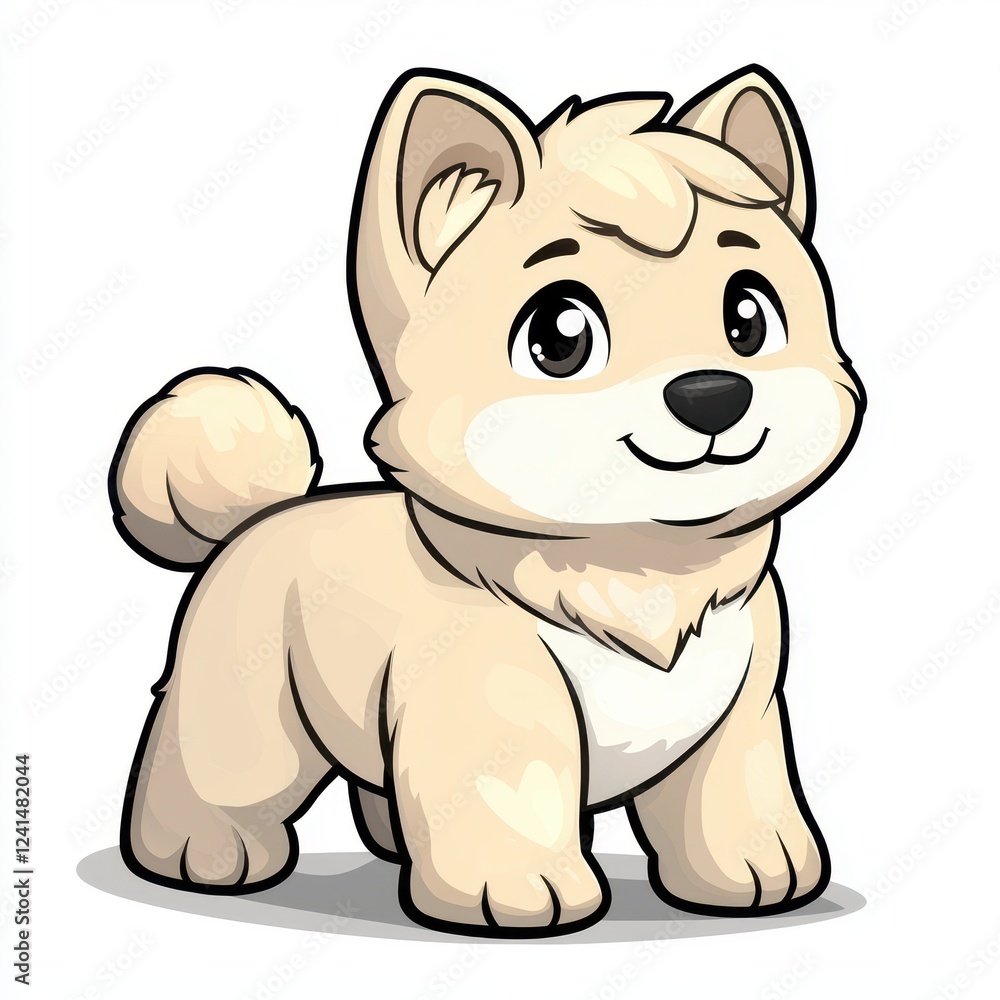 Adorable Cartoon Puppy Dog Illustration Happy Smiling Pet Animal Design Adorable Cartoon Puppy Dog Illustration Happy Smiling Pet Animal Design