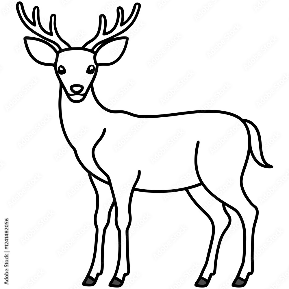 Minimalist Deer Line Art Vector Design Minimalist Deer Line Art Vector Design