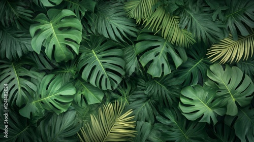 Creating a botanical green leaves pattern studio digital design indoor close-up nature inspiration
