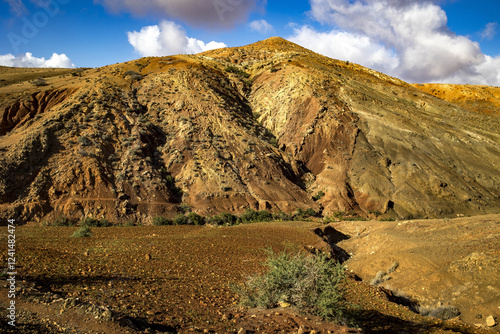 Semi arid landscape near Tazert, Al Haouz province, Morocco photo