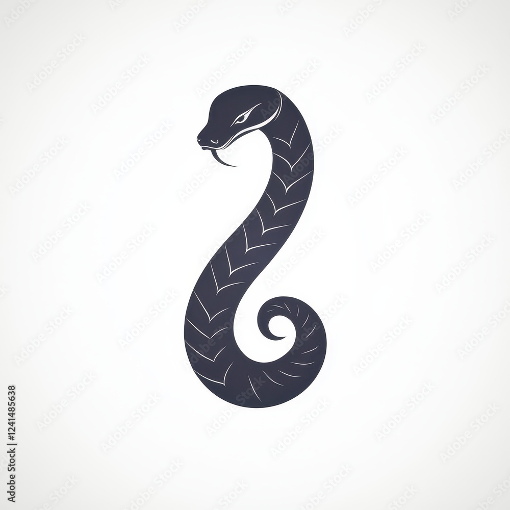 Fototapeta premium Elegant Black Snake Silhouette Design Graphic Illustration Art