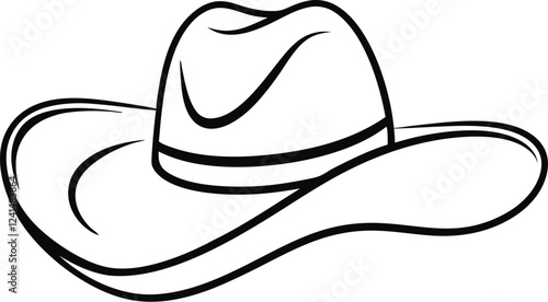 Cowgirl hat silhouette, cowgirl hat icon, cowgirl vector illustration.