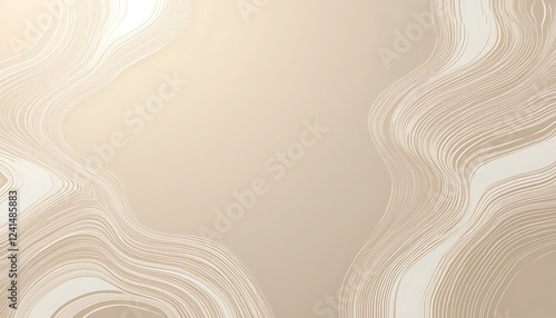Abstract Beige and White Wave Pattern Design