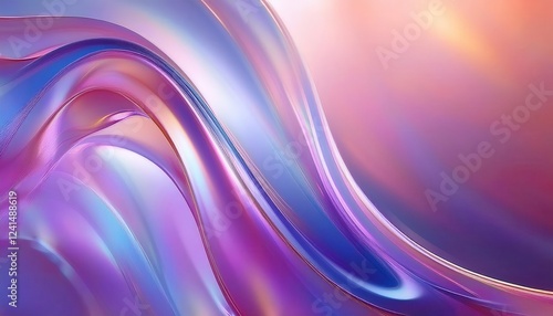 Wallpaper Mural iridescent fluid waves with smooth glossy reflections in purple and blue tones, perfect for digital background and futuristic design

 Torontodigital.ca