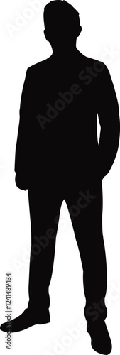 a man standing body silhouette vector