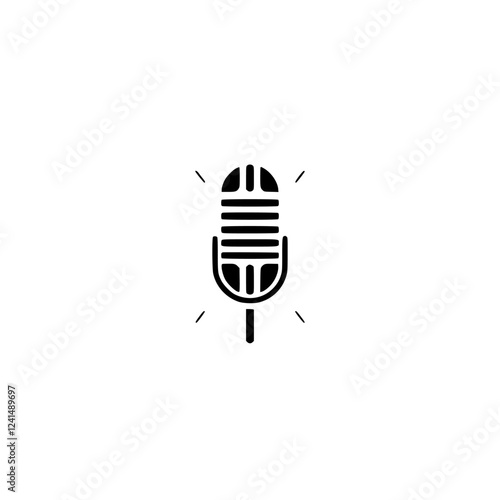 Retro Microphone Icon: Vintage Audio Recording Equipment Symbol