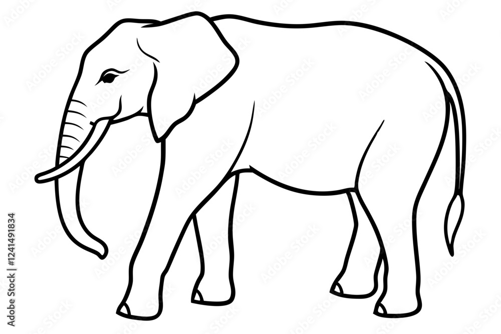 Minimalist Elephant Line Art Vector Minimalist Elephant Line Art Vector