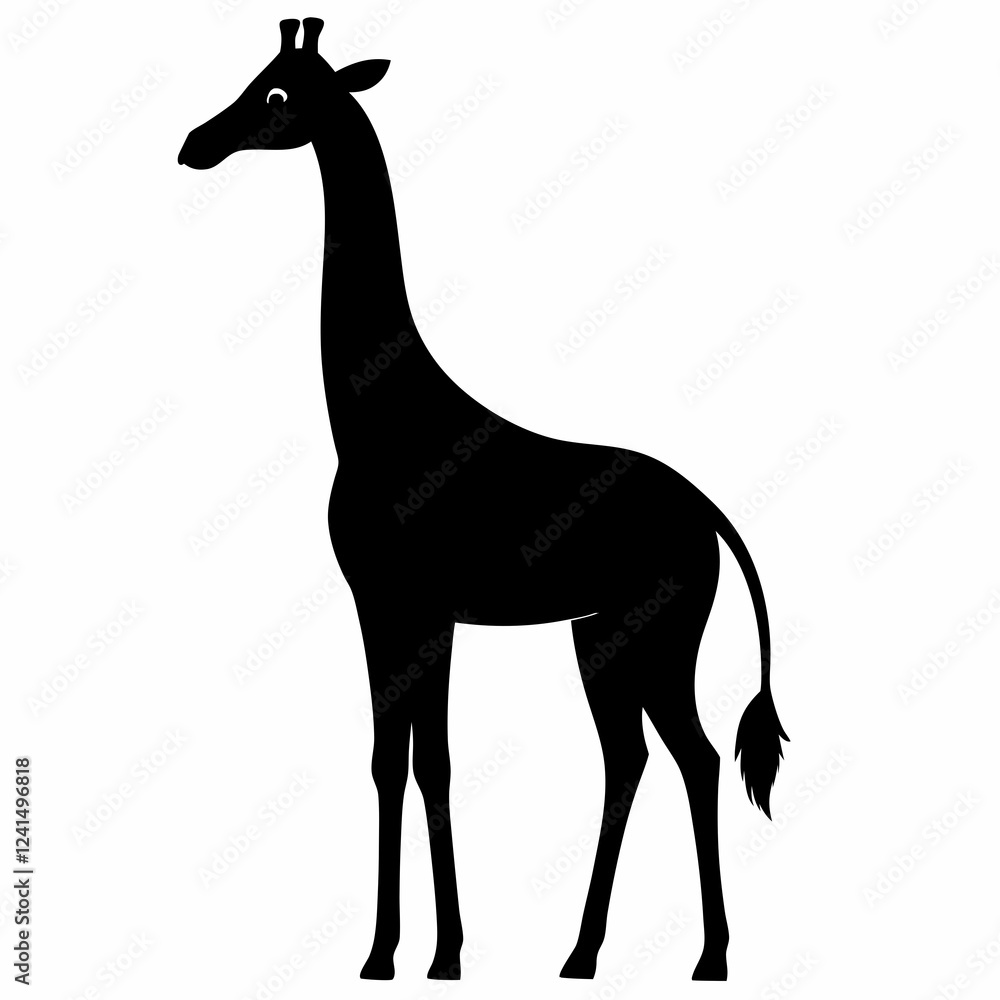 Minimalist Giraffe Silhouette Vector Design Minimalist Giraffe Silhouette Vector Design