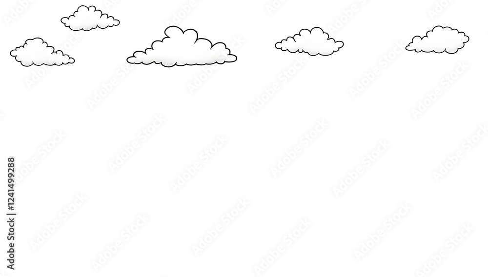 Cute Hand-Drawn Clouds Illustration Cute Hand-Drawn Clouds Illustration