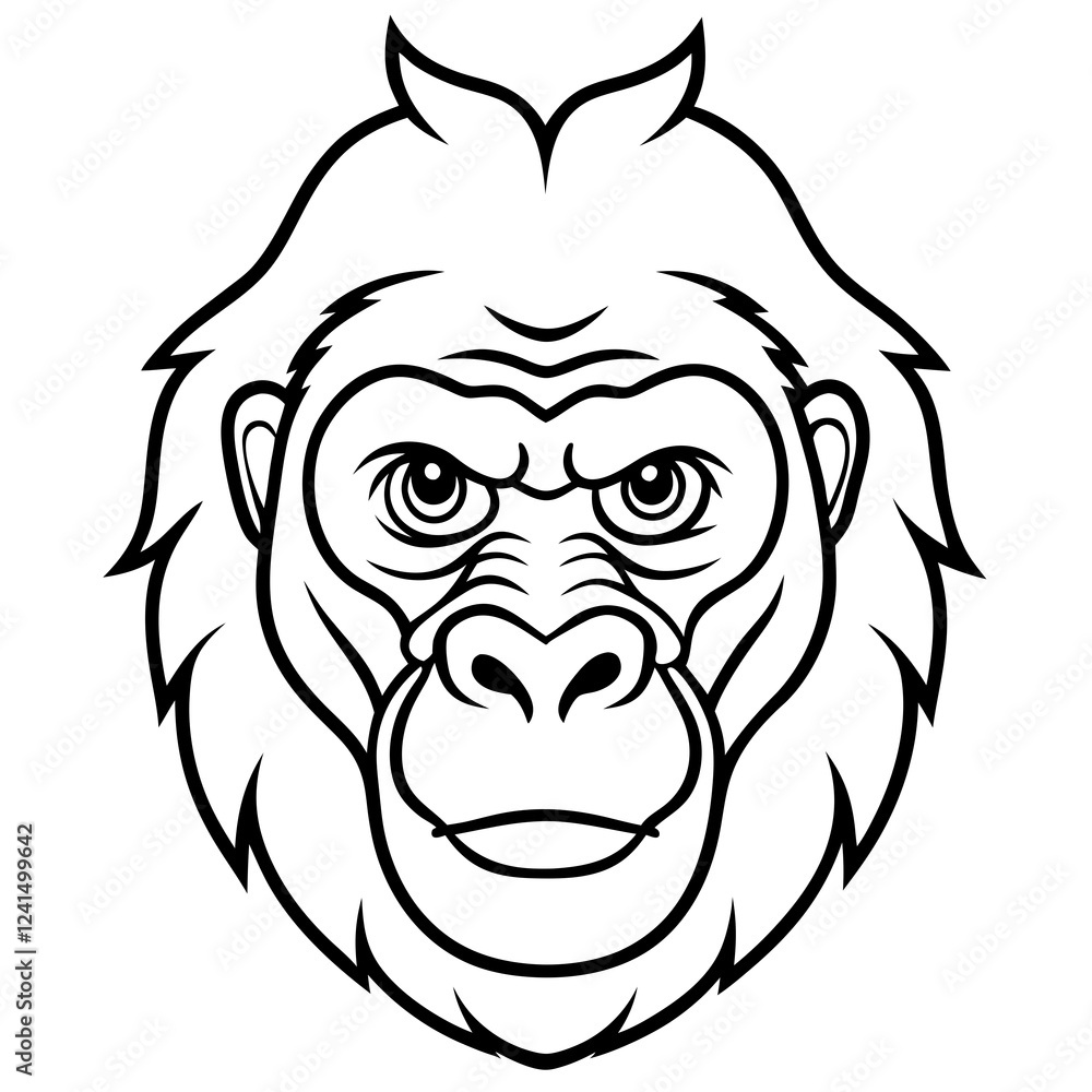 Minimalist Gorilla Head Line Art Vector Design Minimalist Gorilla Head Line Art Vector Design