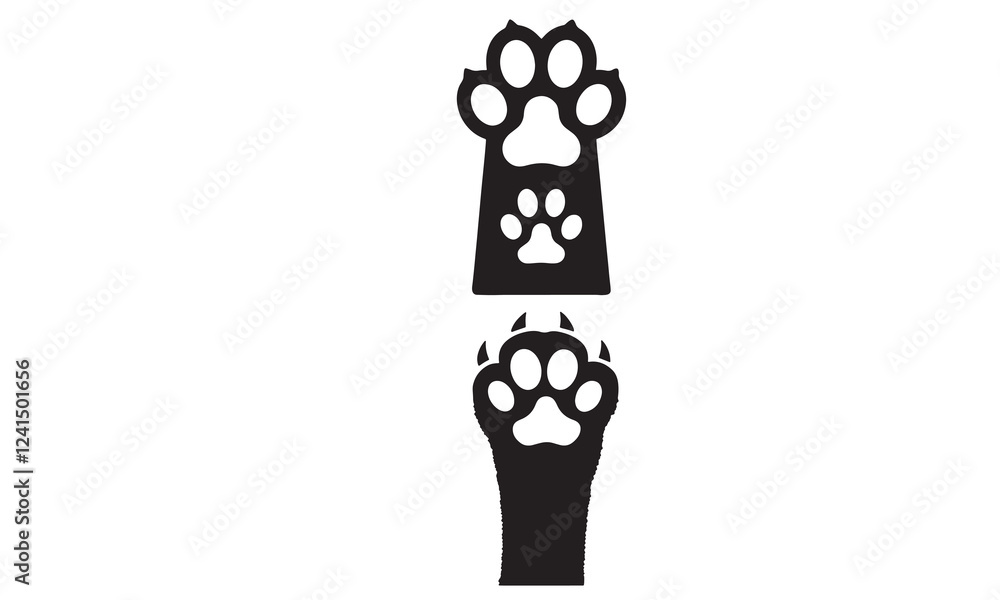 Dog and Cat Paw Print Icon Dog and Cat Paw Print Icon
