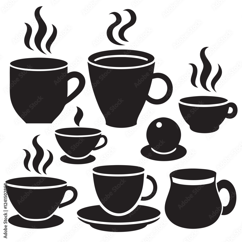 Coffee mug silhouettes Coffee mug silhouettes
