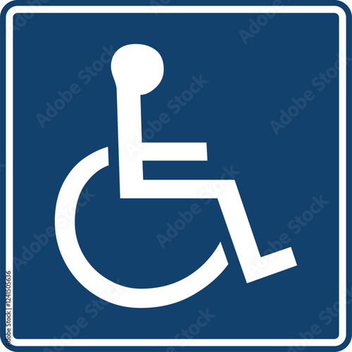 Wheelchair accessibility symbol , designated area, facilities, people with disabilities or limited mobility.