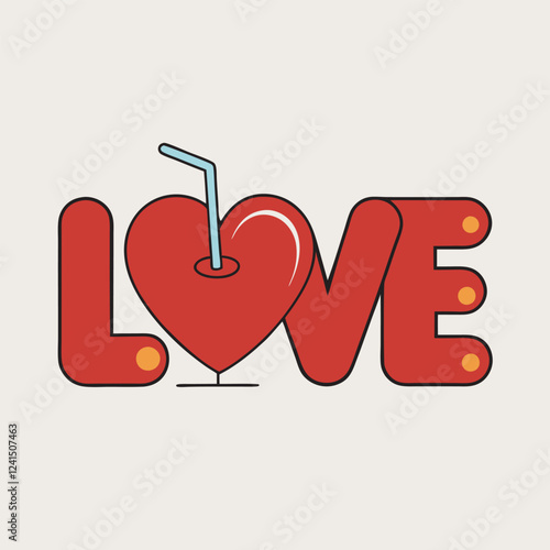 A vector illustration with the word love