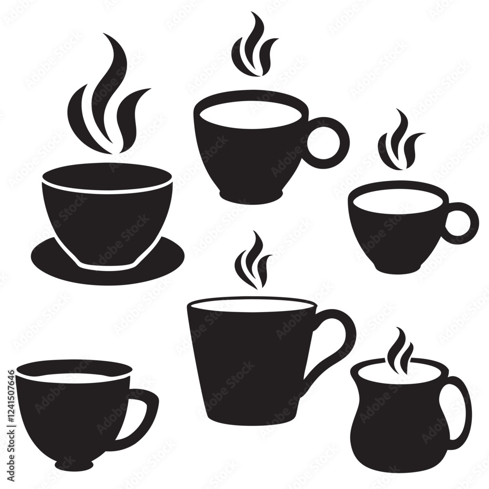 Obraz premium Coffee mug silhouettes 