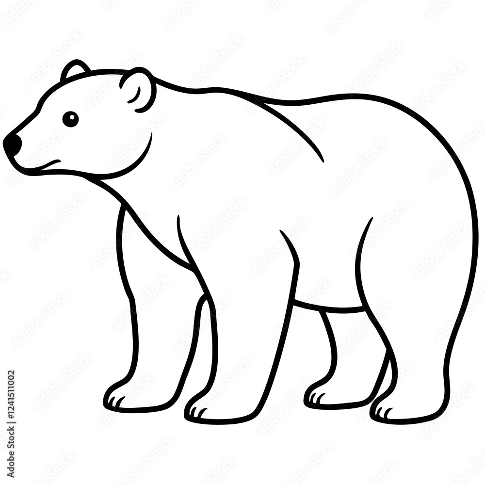 Minimalist Polar Bear Line Art Vector Minimalist Polar Bear Line Art Vector