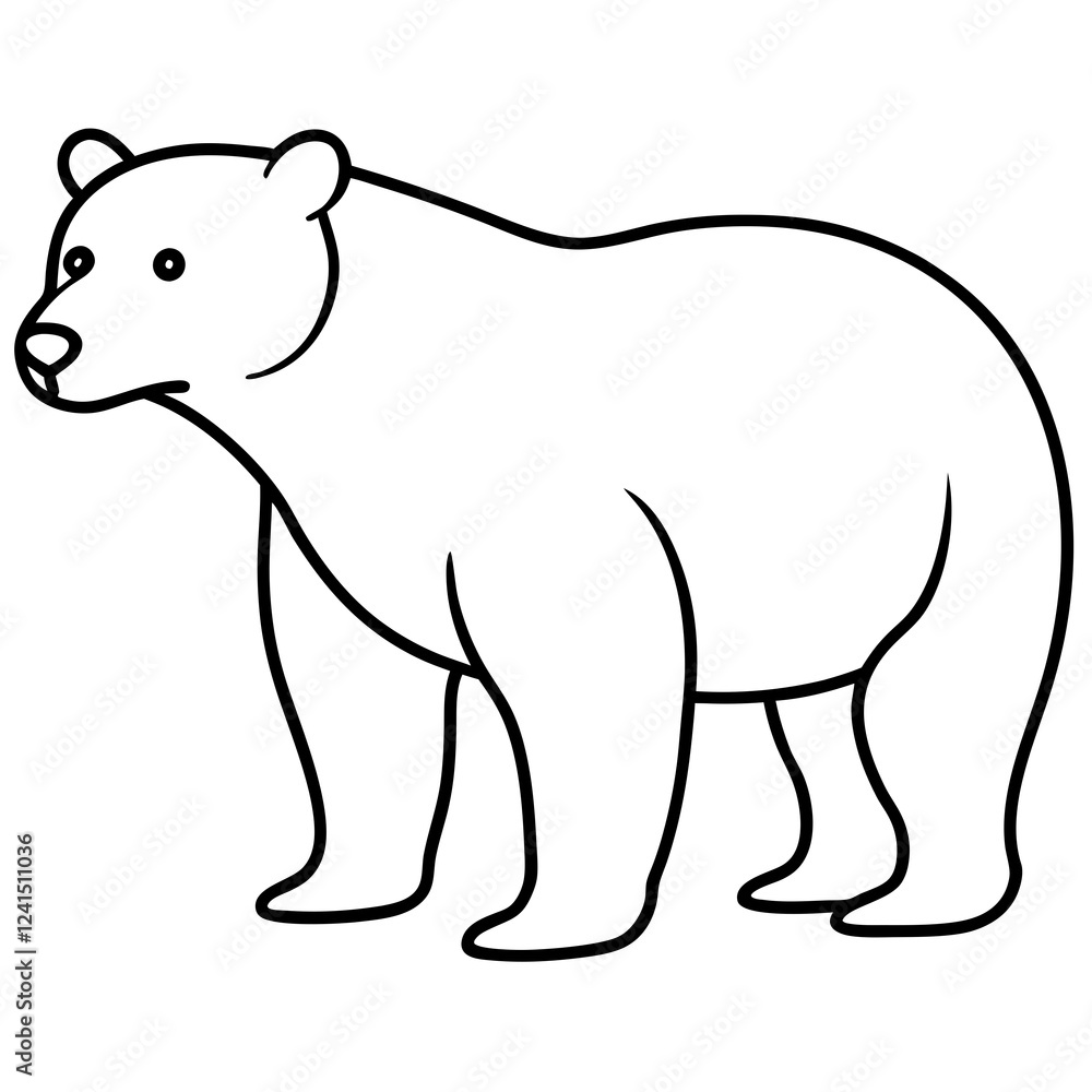 Minimalist Polar Bear Line Art Vector Minimalist Polar Bear Line Art Vector