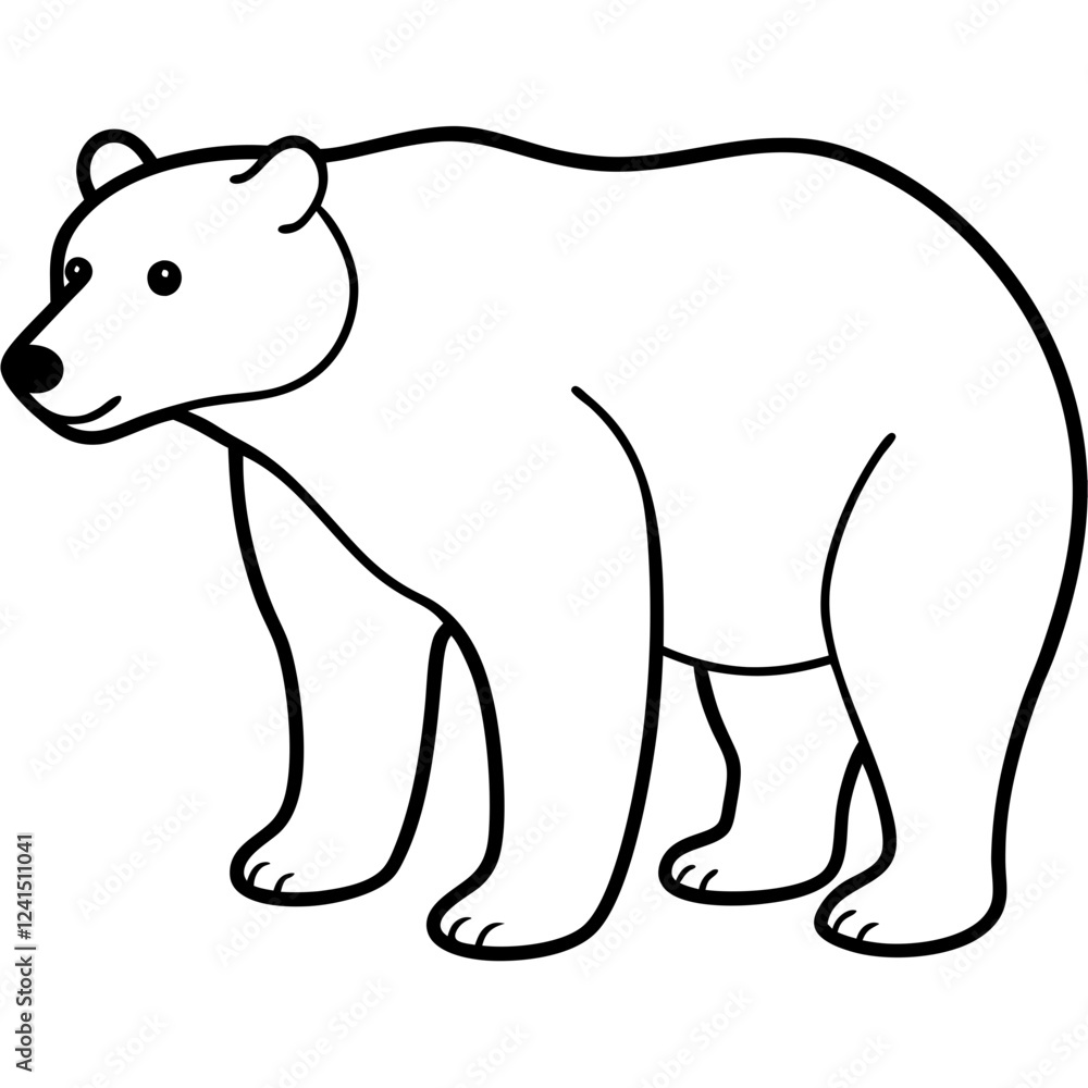 Minimalist Polar Bear Line Art Vector Minimalist Polar Bear Line Art Vector