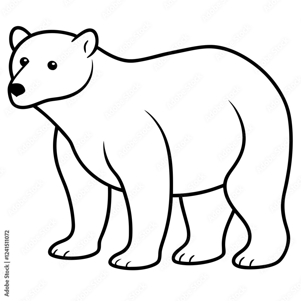 Minimalist Polar Bear Line Art Vector Minimalist Polar Bear Line Art Vector