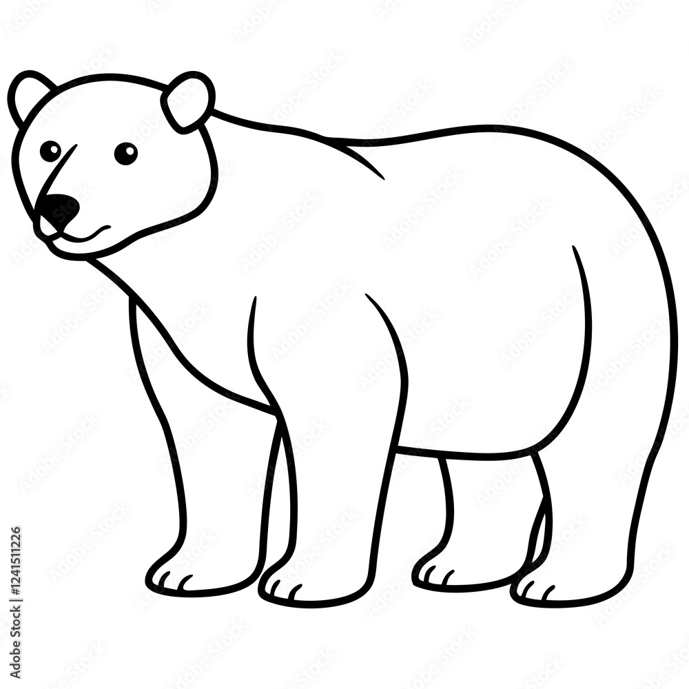 Minimalist Polar Bear Line Art Vector Minimalist Polar Bear Line Art Vector