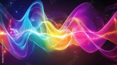 Wallpaper Mural Vibrant Rainbow Waves Abstract Digital Art Torontodigital.ca