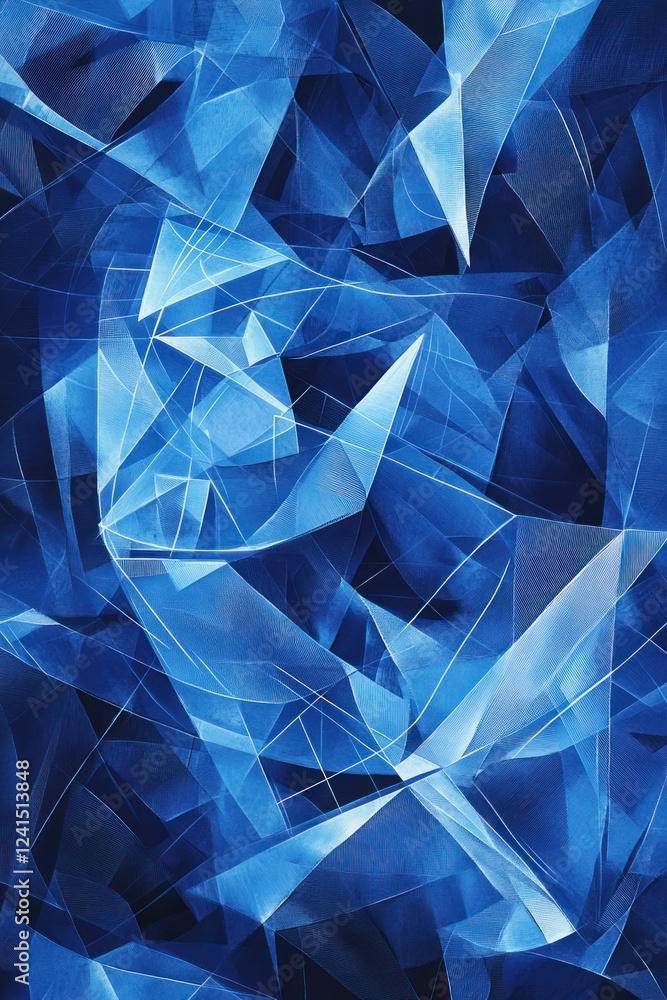 Naklejka premium Abstract blue crystal shards, background texture, design element