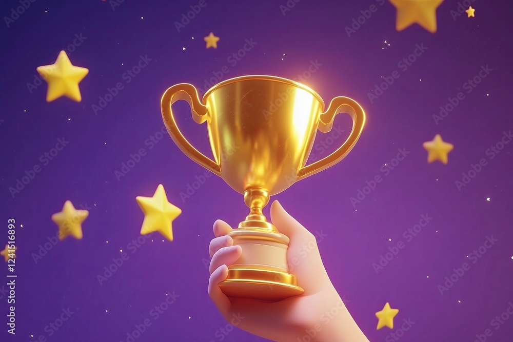 3d minimalistic winner's trophy. Champion shiny gold cup, winner's award. 3d rendering illustration. 3d minimalistic winner's trophy. Champion shiny gold cup, winner's award. 3d rendering illustration.