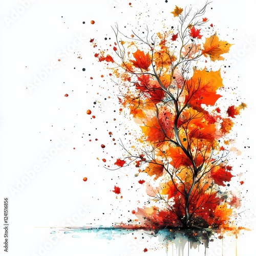 Wallpaper Mural Vibrant autumn leaves nature scene digital art colorful environment artistic viewpoint fall concept Torontodigital.ca