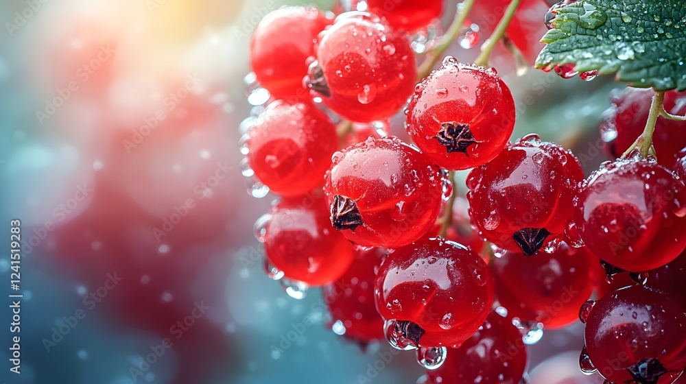 Striking Red Currants and Water Drops United in a Tilt-Shift Photography Style Emphasizing Nature's Vibrant Colors and Intricate Details Striking Red Currants and Water Drops United in a Tilt-Shift Photography Style Emphasizing Nature's Vibrant Colors and Intricate Details