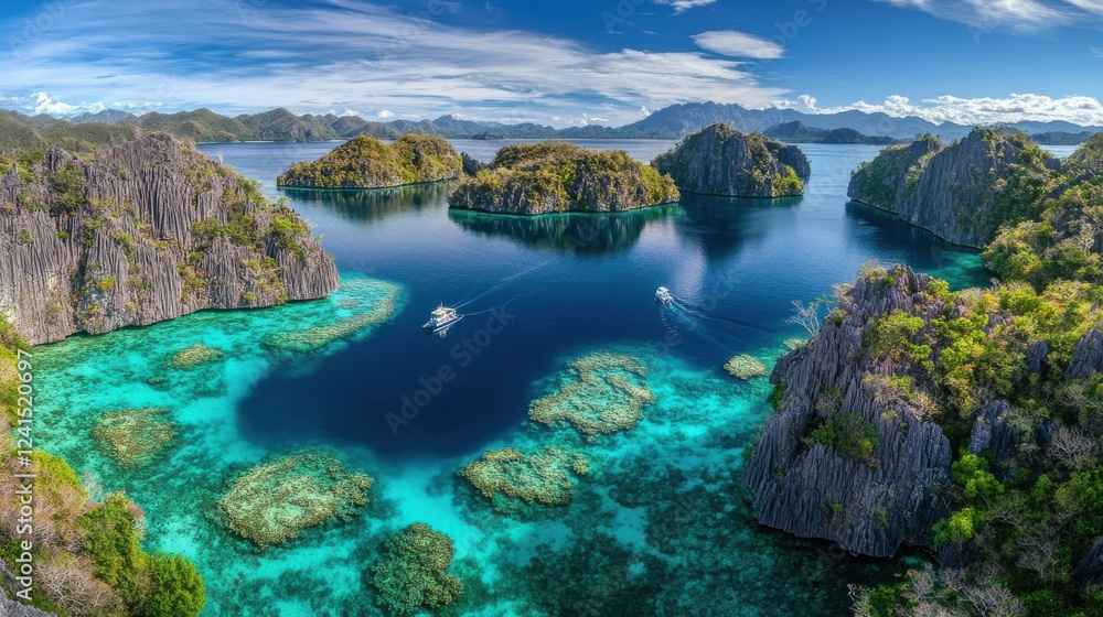 Stunning Aerial View of Tropical Islands in Turquoise Waters Stunning Aerial View of Tropical Islands in Turquoise Waters
