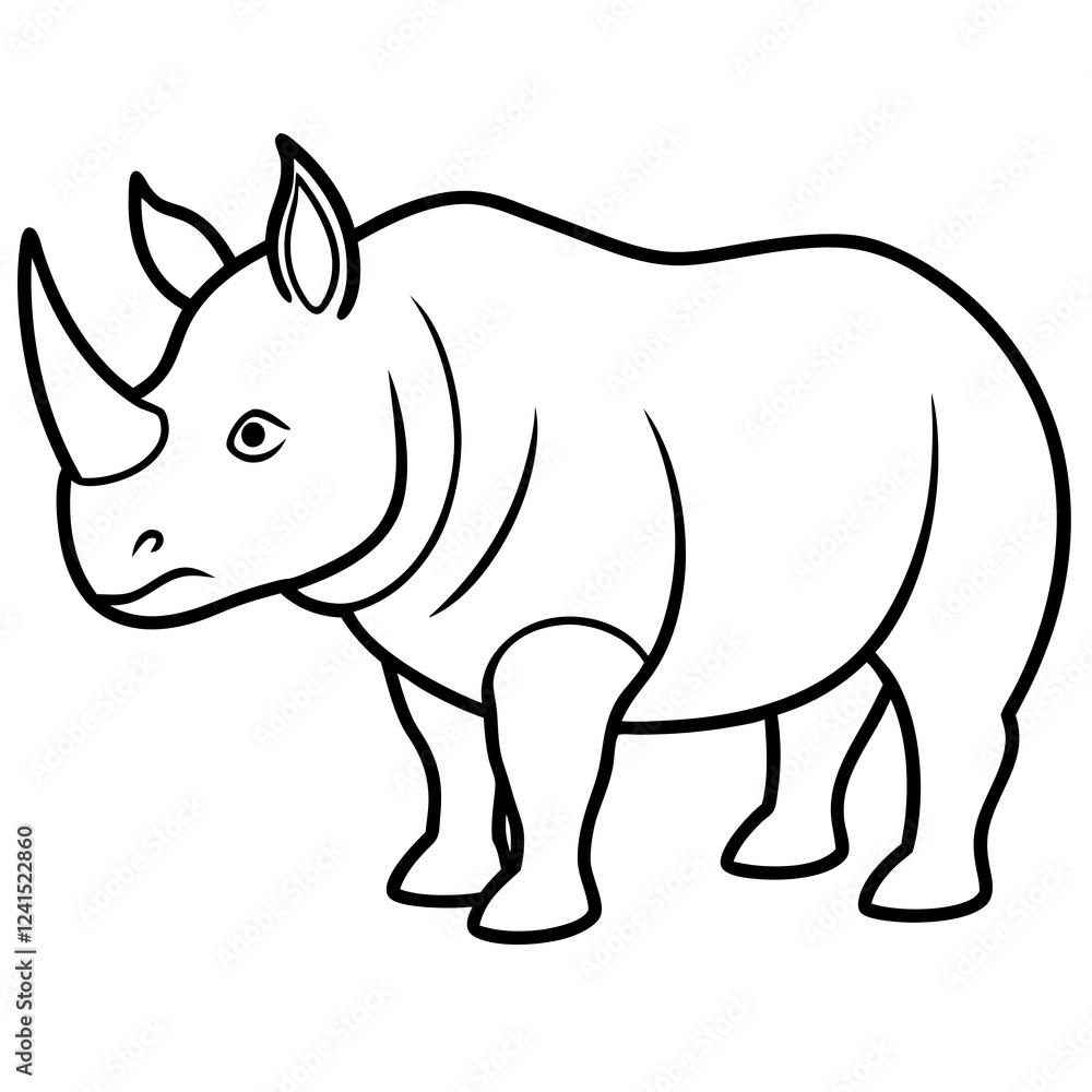 Minimalist Rhino Line Art Vector Minimalist Rhino Line Art Vector