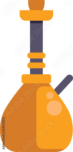 This illustration features a golden hookah, perfect for projects related to relaxation, middle eastern culture, or tobacco