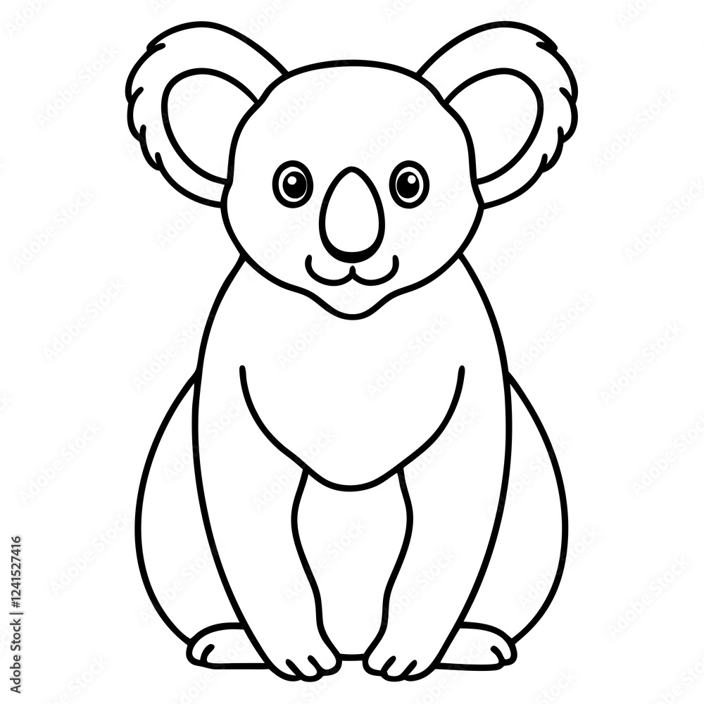 One-Line Koala Vector Design One-Line Koala Vector Design