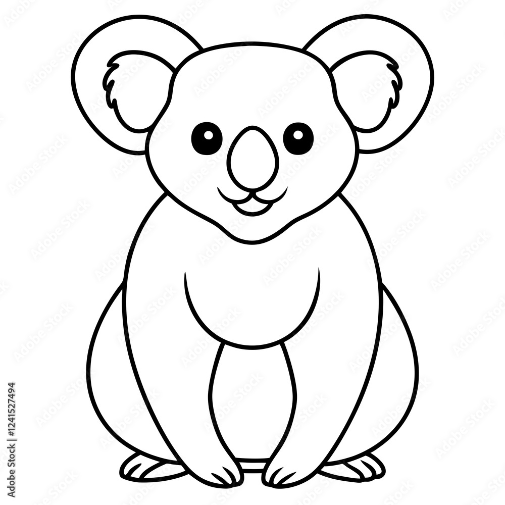 One-Line Koala Vector Design One-Line Koala Vector Design