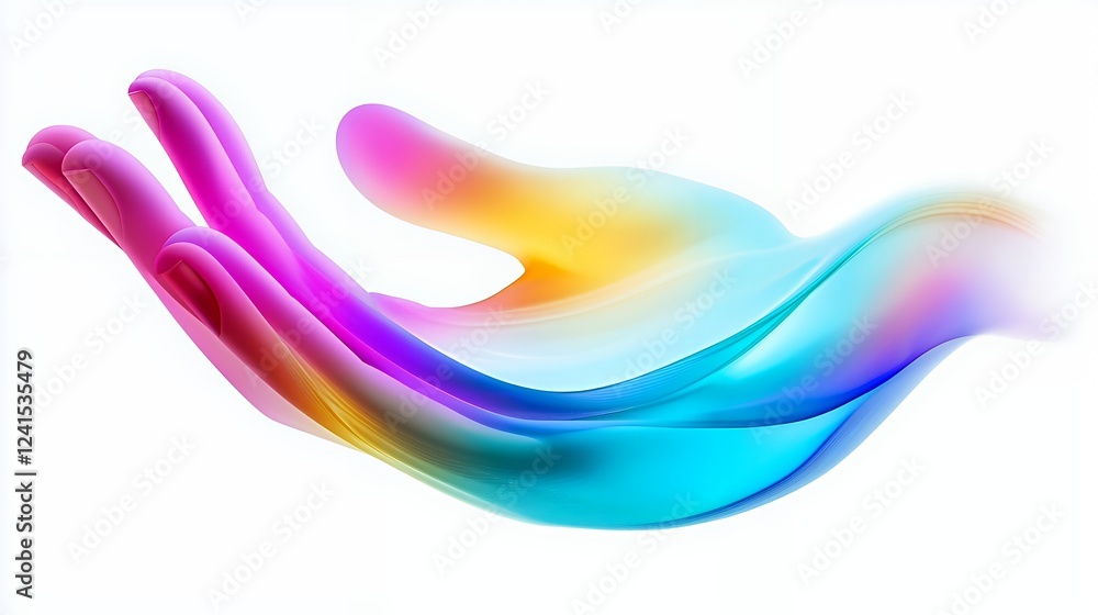 an abstract image of colorful hands on a white background an abstract image of colorful hands on a white background