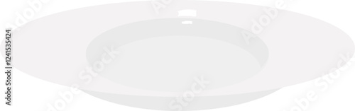 This is a simple, round, white plate with a smooth surface, often used for serving food in various settings, from casual dining to fine dining experiences.