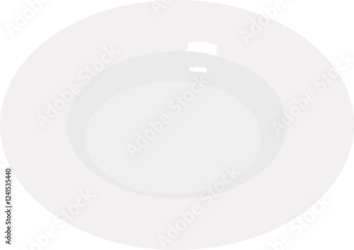 This is a simple, round, white plate with a smooth surface, often used for serving food in various settings, from casual dining to fine dining experiences.