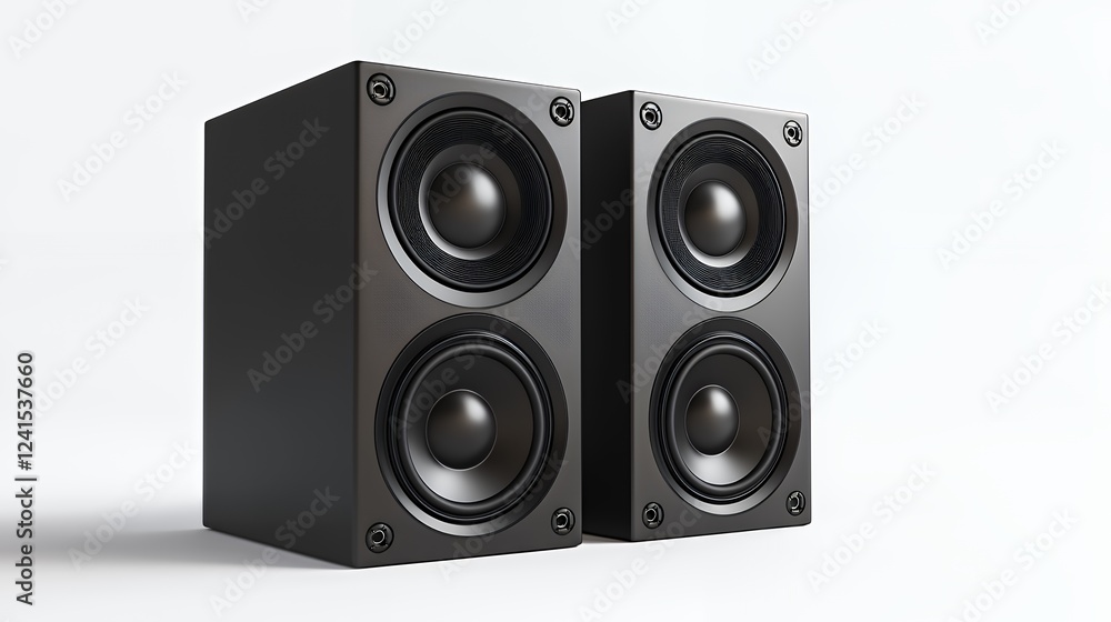 a pair of speakers on a white background a pair of speakers on a white background