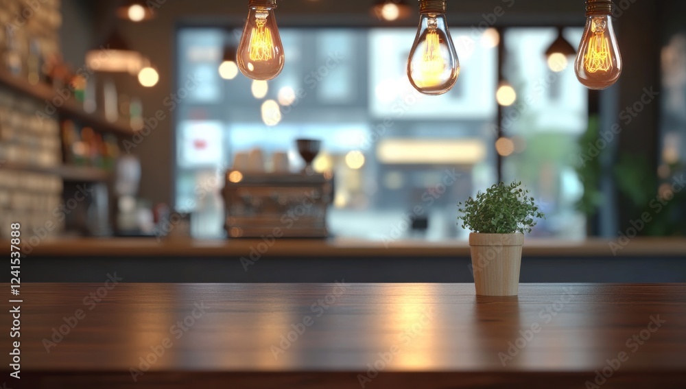 Obraz premium Cozy Coffee Shop Ambiance: A Warm and Inviting Atmosphere