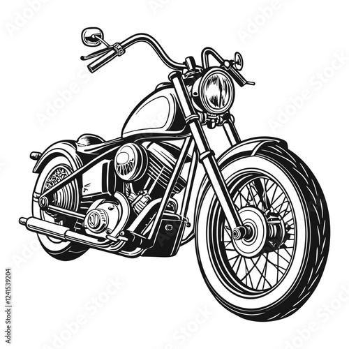 Harley davidson retro motorcycle vector illustration isolated on a white background